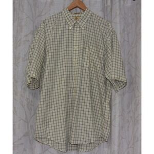 Duck Head  Mens Classic Oxford‎ Shirt L/S Button Yellow White Plaid XL